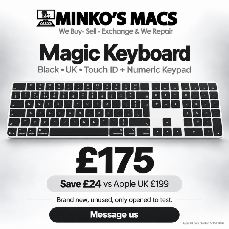 Apple Magic Keyboard Touch ID Numeric Keypad Black UK USB-C