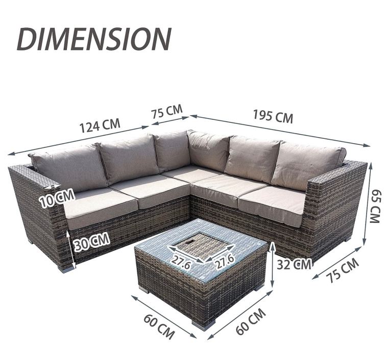 5 seater rattan settee garden sofa