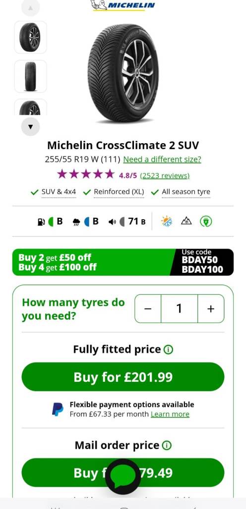 * 255 55 19 r19 BRAND QUALITY MICHELIN CROSSCLIMATE 2 ALL SEASON TIRE TYRE SUV 4x4 FITTING AVAILABLE