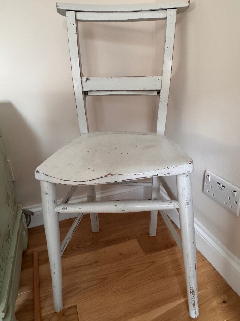 Antique distressed church chair