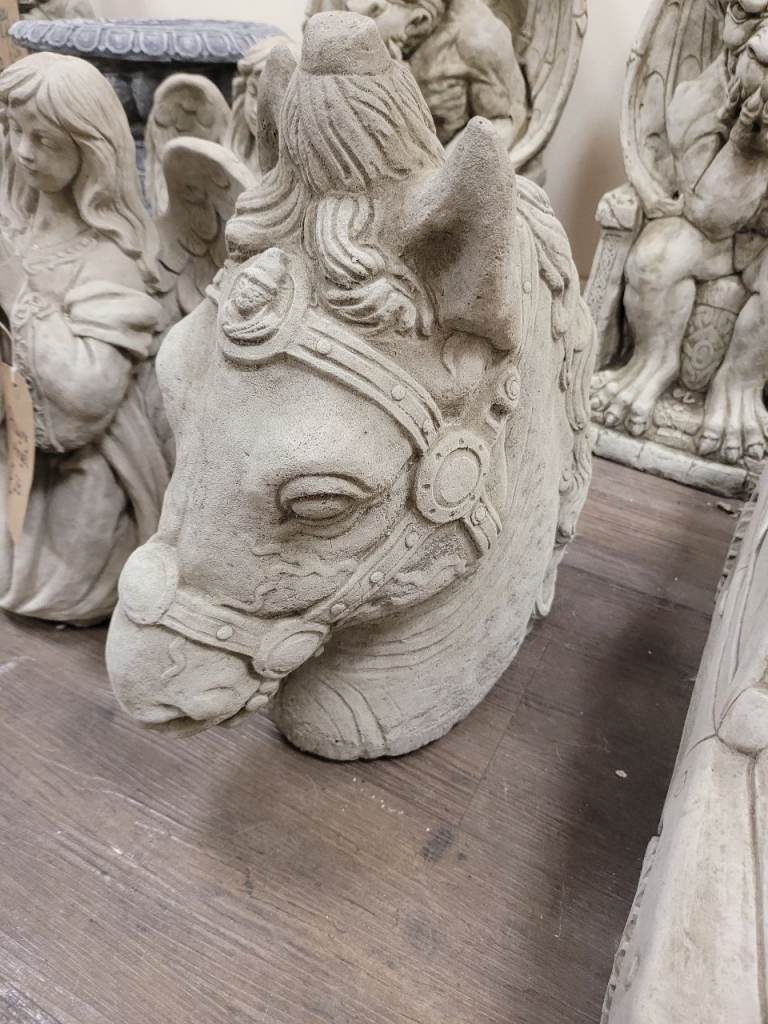 Horse head garden ornament 