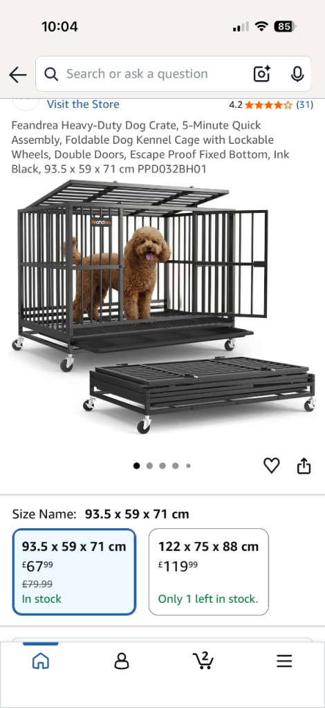 Dog cage on wheels 
