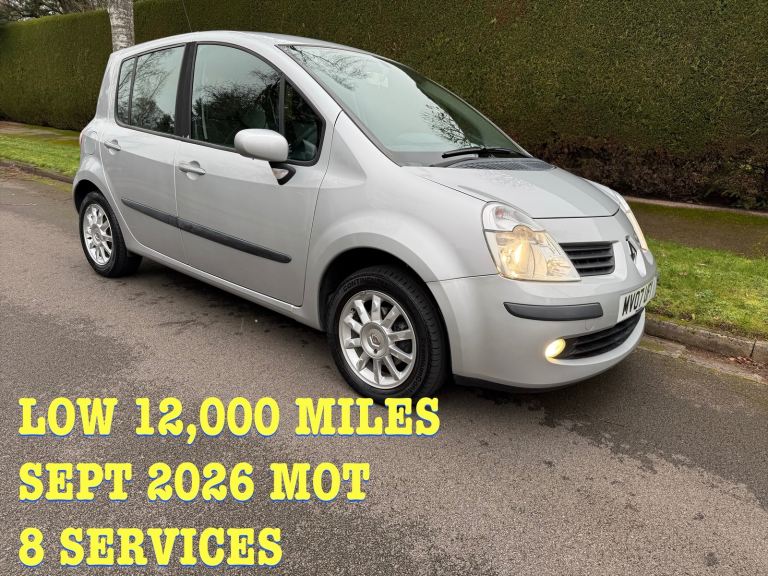 RENAULT MODUS 1.4 LOW 12,000 MLS 3 MTHS WARNTY 8 SVCS 55 MPG 5 DR NO ADVS MOT 
