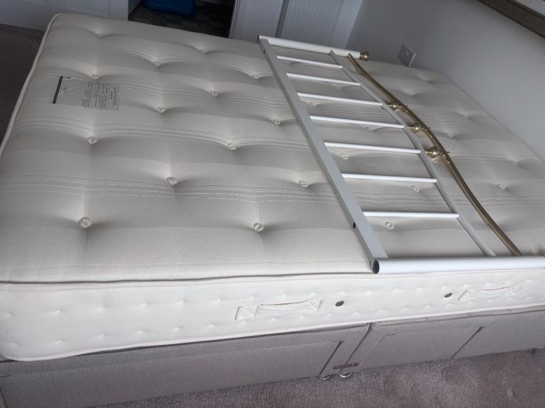 Double bed, base, mattress and headboard 