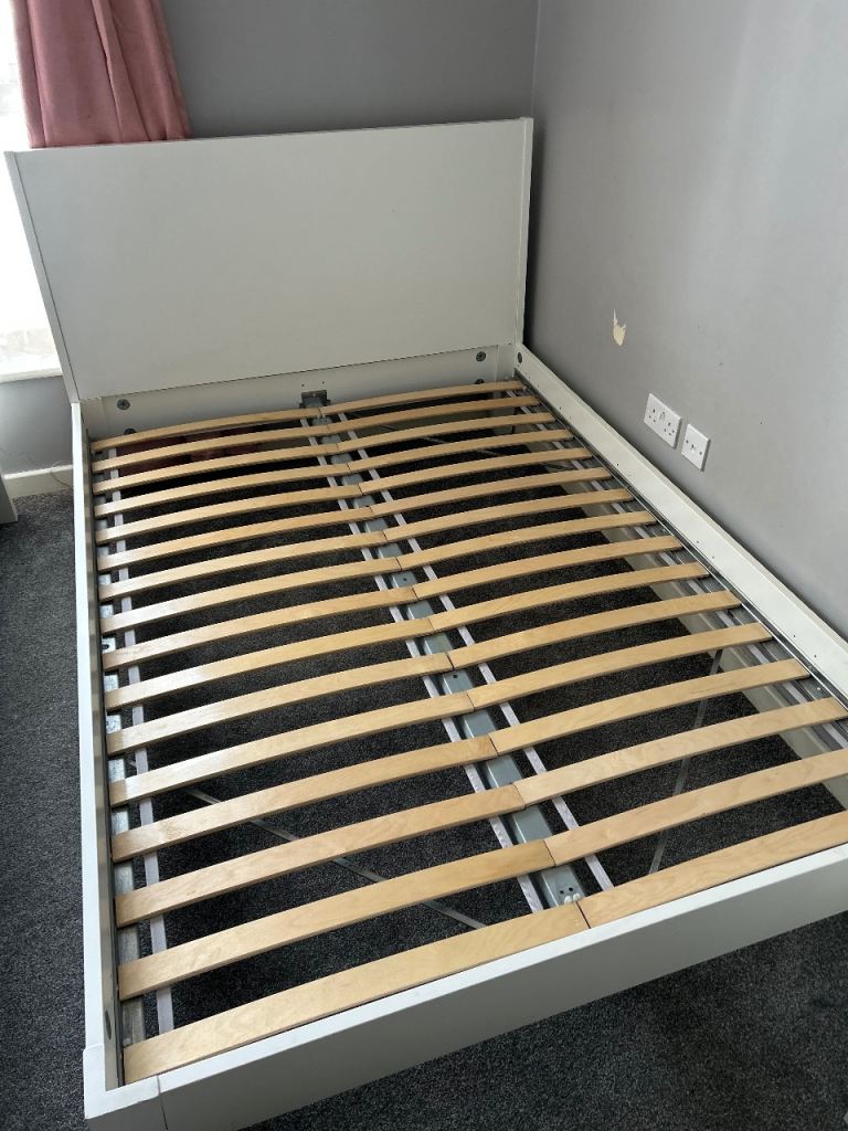 IKEA White Malm Double Bed Frame