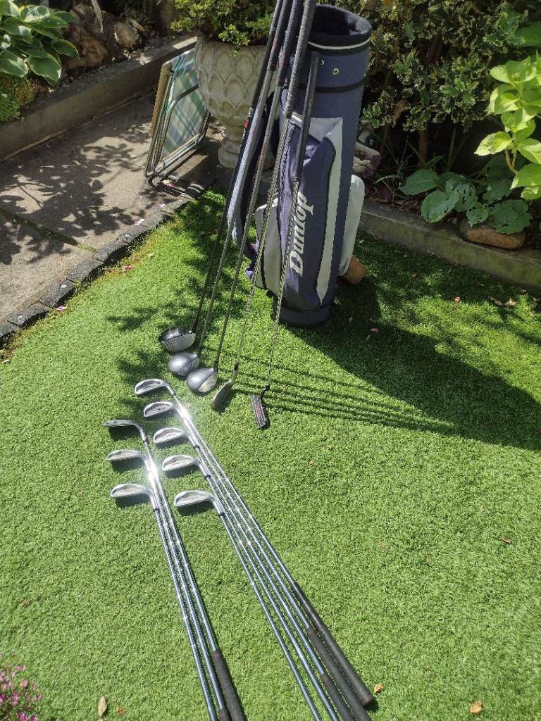 FULL SET OF MENS BEN SAYERS MIX GOLF CLUBS + DUNLOP GOLF BAG 