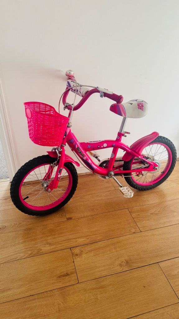 Girls Pink Kids Bike with Basket – Good Condition