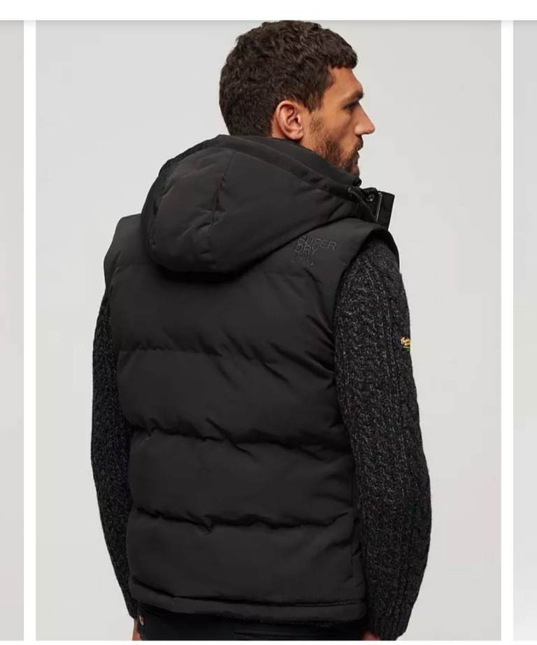 Men's Superdry Everest Hooded Puffer Gilet/Bodywarmer - size Medium *BNWT*