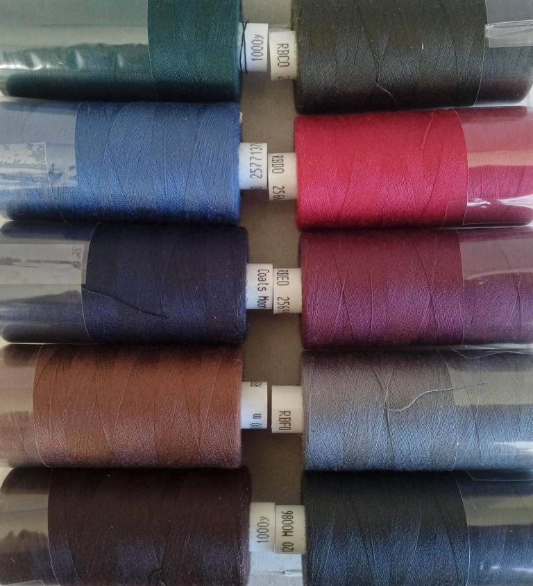 Selection Pack 10 Reels of Moon threads 1000 Yards Per Reel Coats Spun Polyester Hand/ Machine