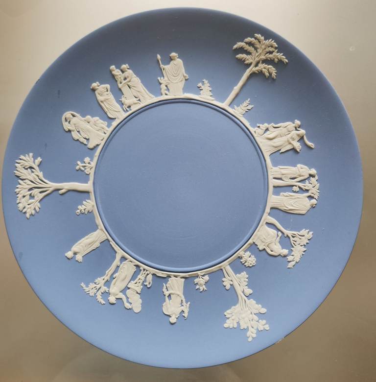 WEDGEWOOD PLATE WITH ANCIENT GREEK CHARACTERS