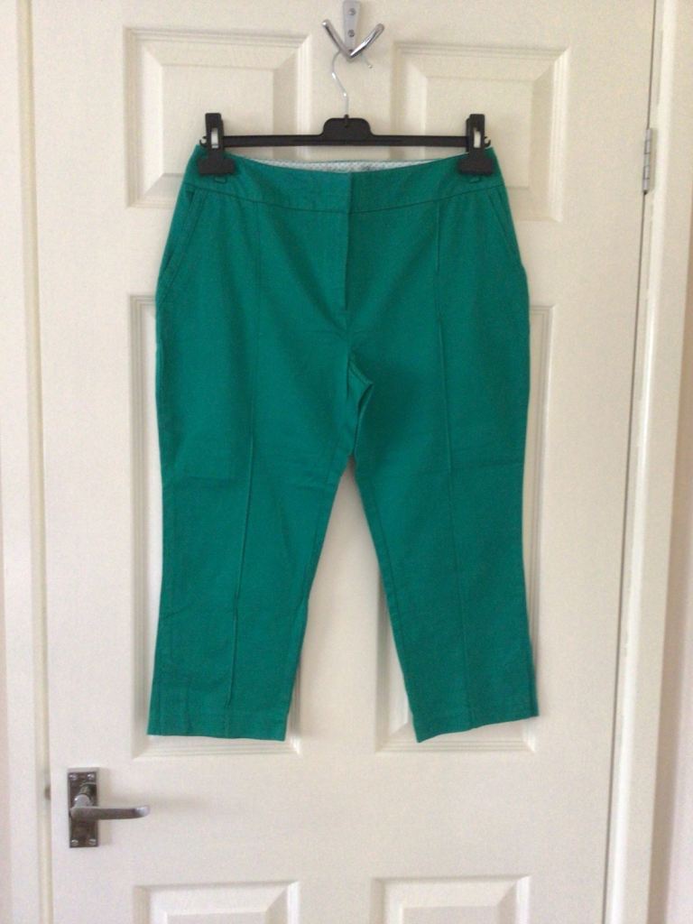 M&Co Petite Green Cropped Trousers - Size 10
