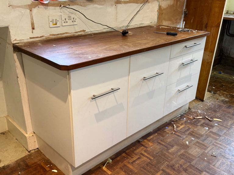 Kitchen cupboard and worktop 