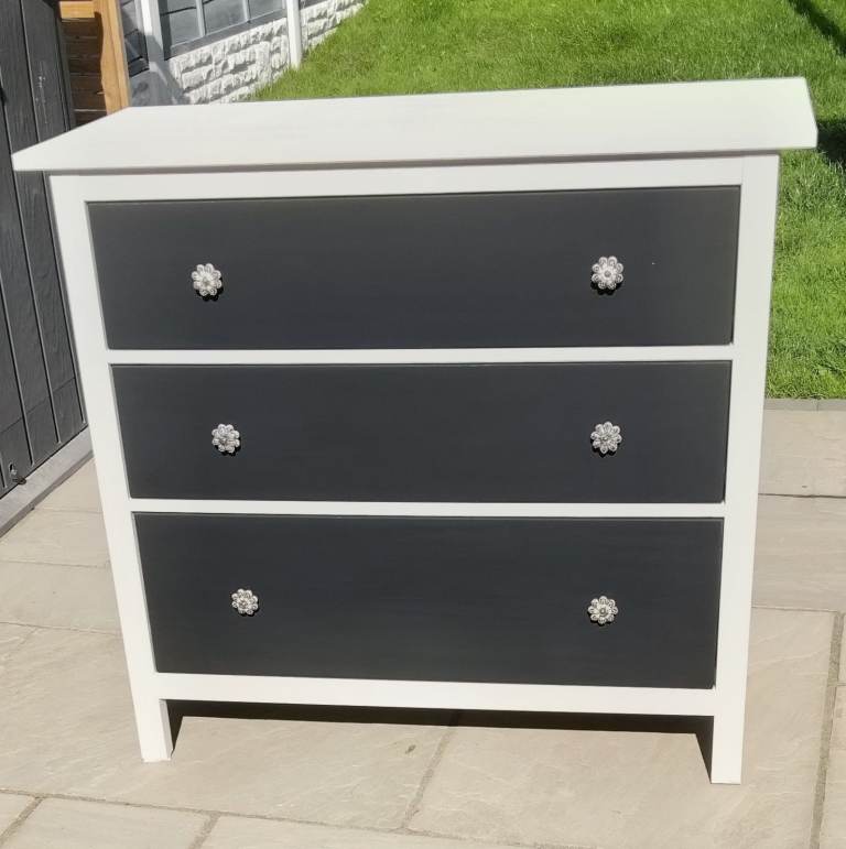 NOW SOLD  IKEA  black and White Chest of 3 Drawers – Good Condition