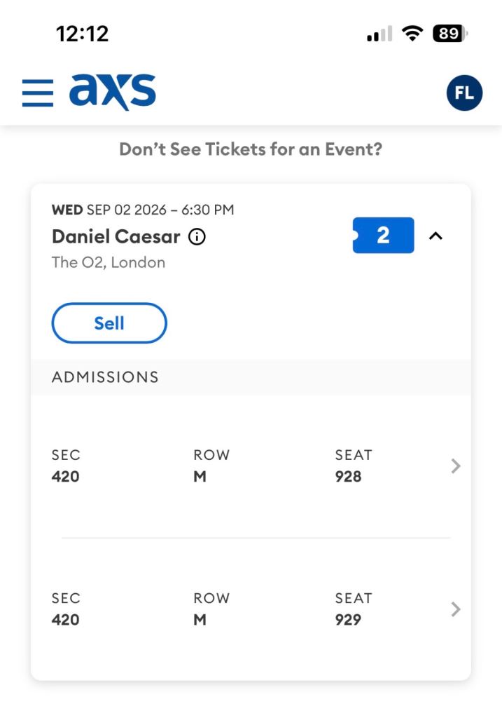 Daniel Caesar Concert Tickets - The O2 London, September 2026