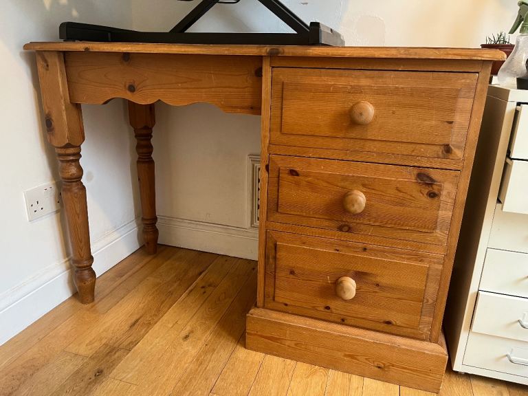 Wooden desk with drawers