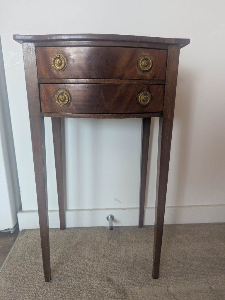  Bow Front Georgian Style Vintage table with drawers– Good Condition