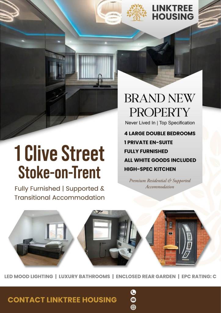 DSS & UC -  STOKE ST6 - BRAND NEW ROOMS 