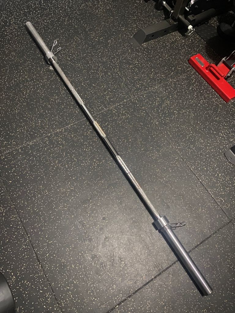 image for  7 foot 20kg olympic barbell with spring collars 