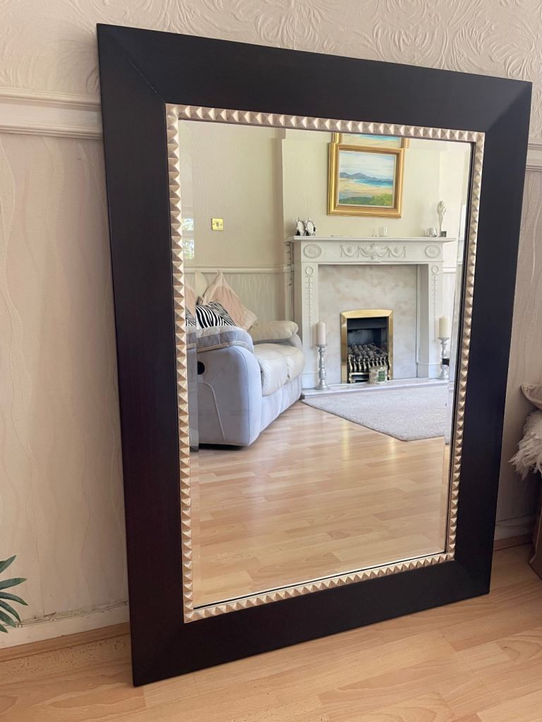 image for Luxury large wood framed mirror 