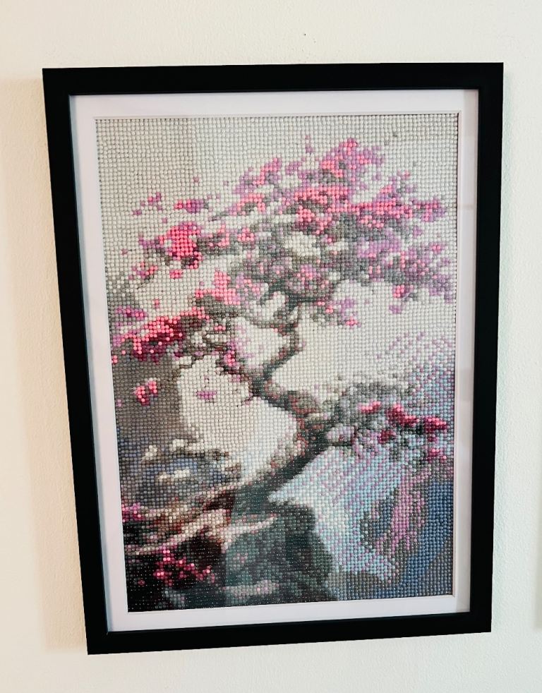 Framed Diamond Painting - Pink Cherry Blossom Tree 30cm x 40cm