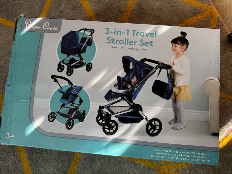 ***BRAND NEW*** Silver Cross 3 in 1 Puppenbuggy Travel Stroller set - kids toy 