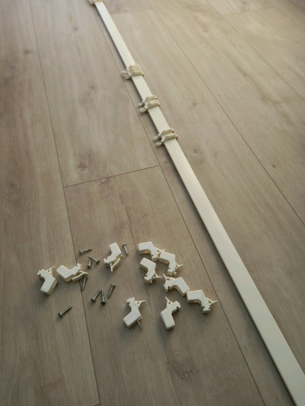 Metal curtain track with fixings 2.4m long for large window