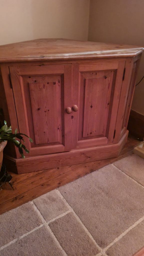 FREE solid oak tv stand and cupboard 