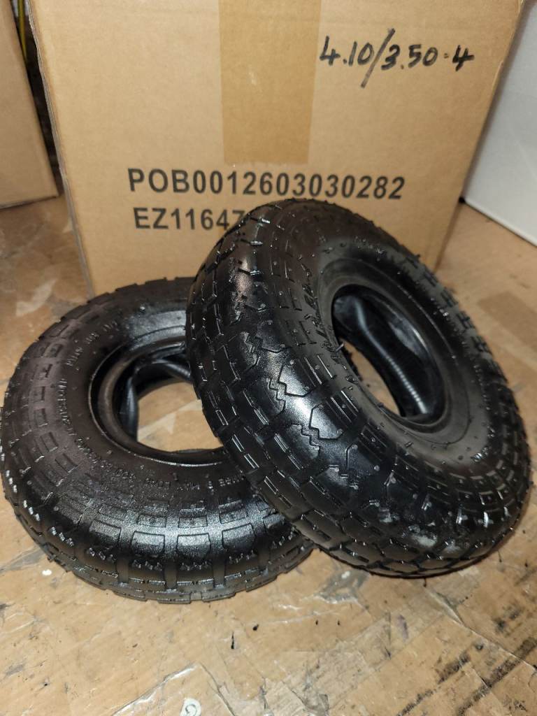 A new pair of stack stuck tyres and inertube.