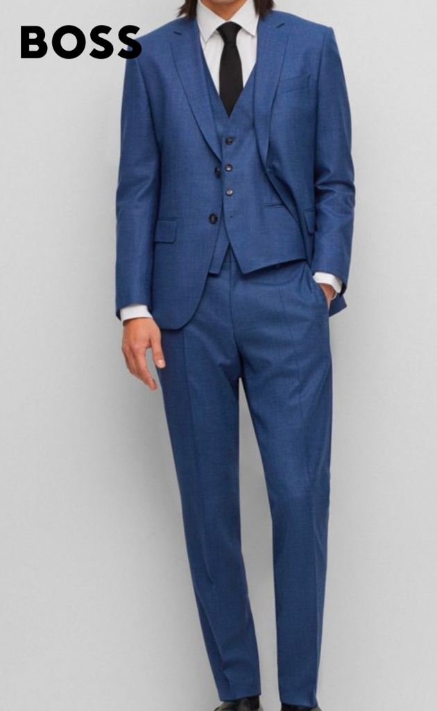 BOSS Mens Blue 3 Piece Suit – As Good As New