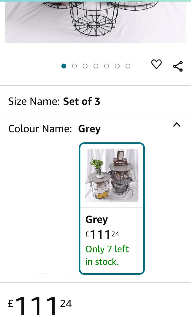 Bnib set of 3 Nesting Retro Wire Coffee Tables Stacking Storage