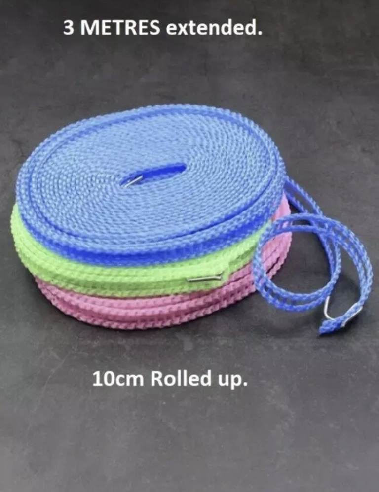 BULK BUY . 82 TRAVEL WASHING LINES.EACH 3M LONG