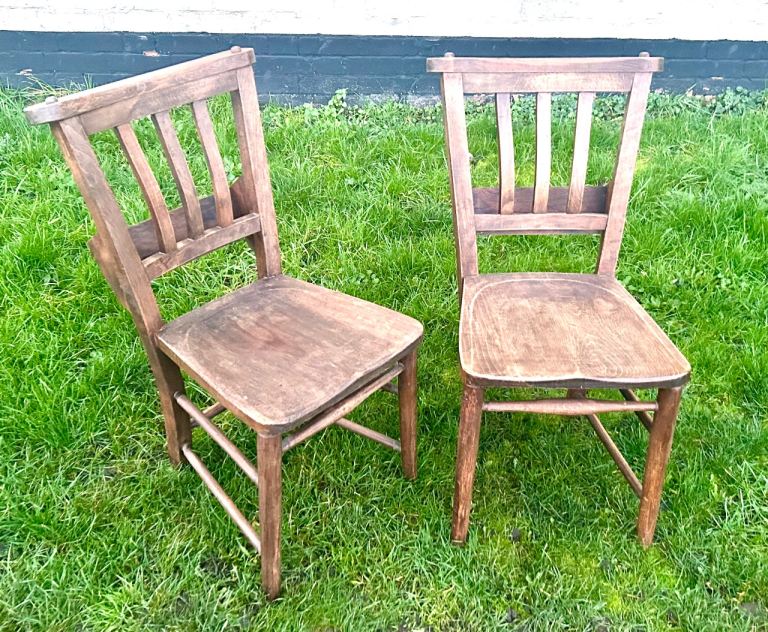 8 available antique chapel church chairs vintage retro kitchen dining old wooden stacking school
