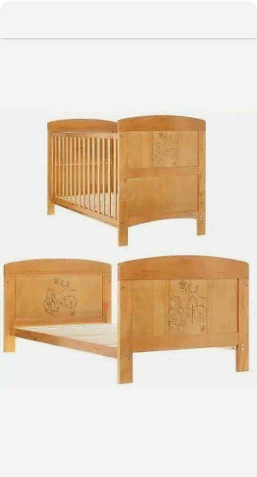 Winnie the Pooh Cot bed with mattress Just the bed version NOT cot NO SIDES