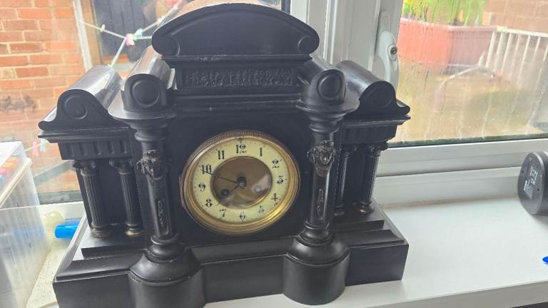 Antique marble/slate mantle clock
