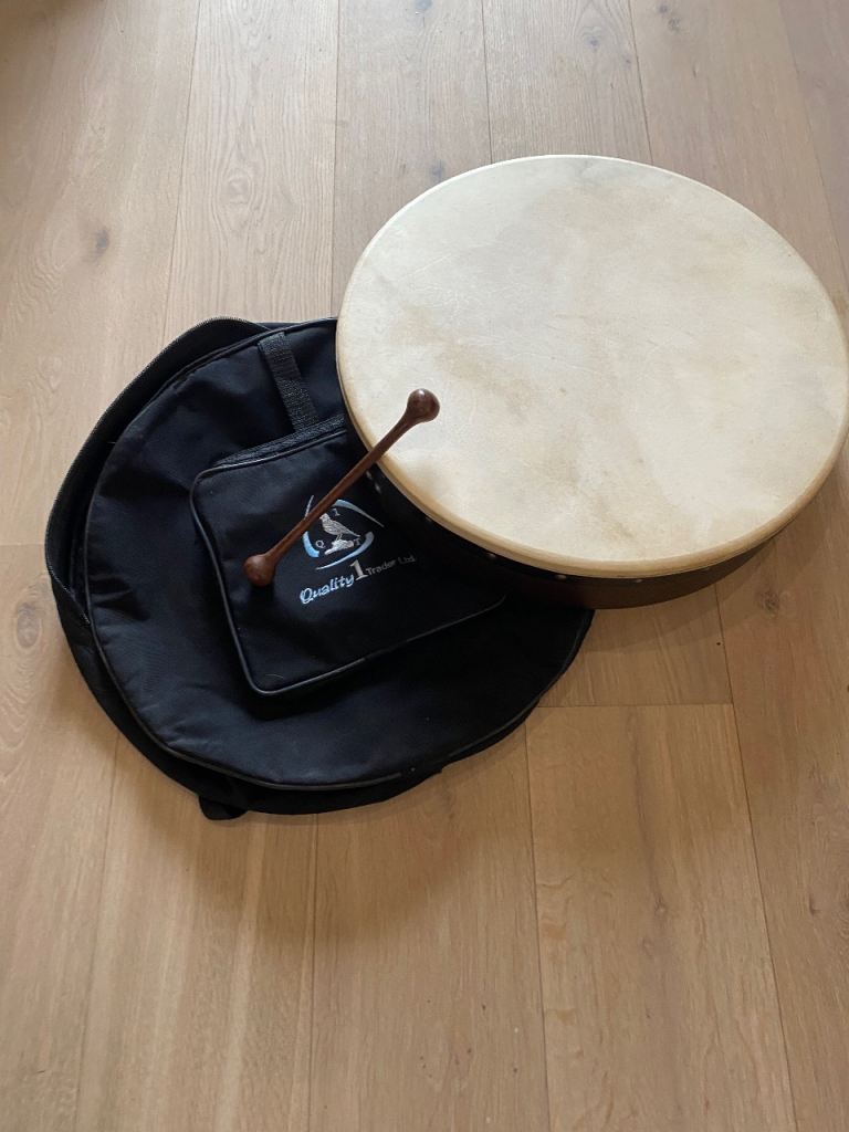 Traditional Irish Bodhrán Drum with Beater & Carry Case