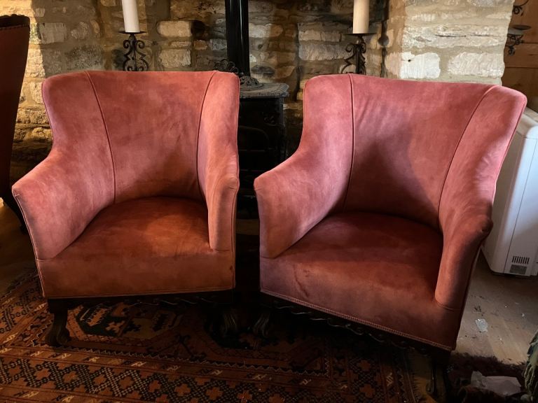 Beautiful Art Deco Antique Velvet Tub Chairs