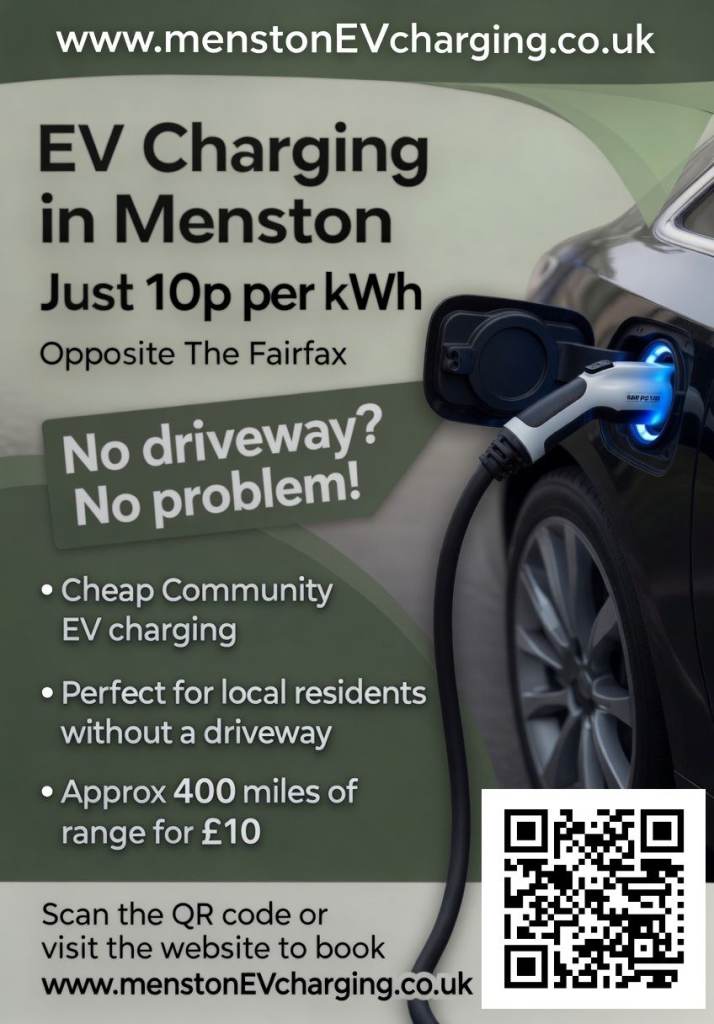 EV Charging 10p per kWh in Menston