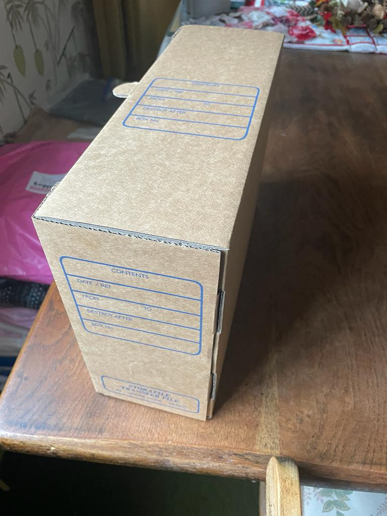 Cardboard storage/transfer boxes - 10 No
