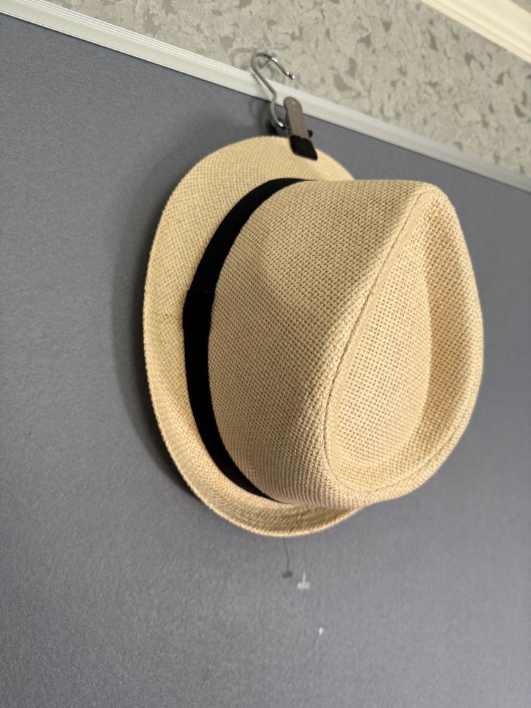 Unisex Straw Fedora Hat – Beige with Black Band