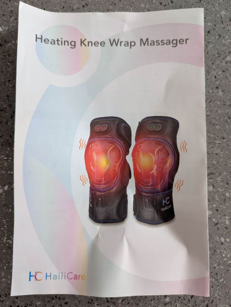 Pair of Haili Care Heating Knee Wrap Massager with Heating & Vibration Mode.