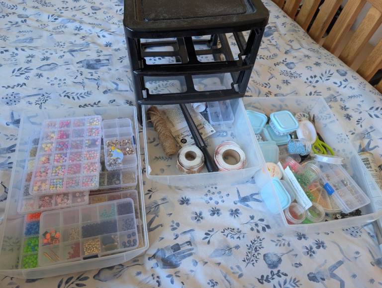 Large Craft Bead and Jewellery Making Bundle with Storage
