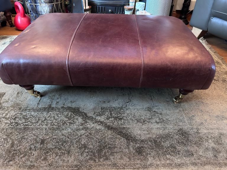 Leather footstool 