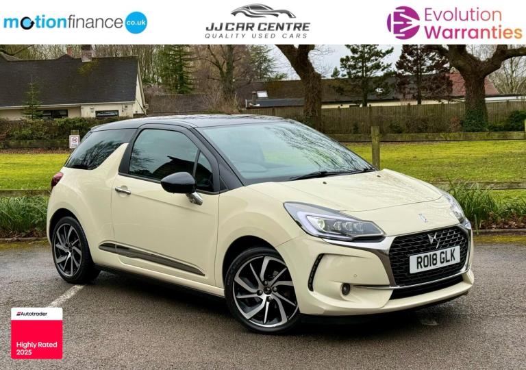 2018 DS Automobiles DS 3 1.2 PureTech Parthenon Cream Euro 6 (s/s) 3dr HATCHBACK Petrol Manual