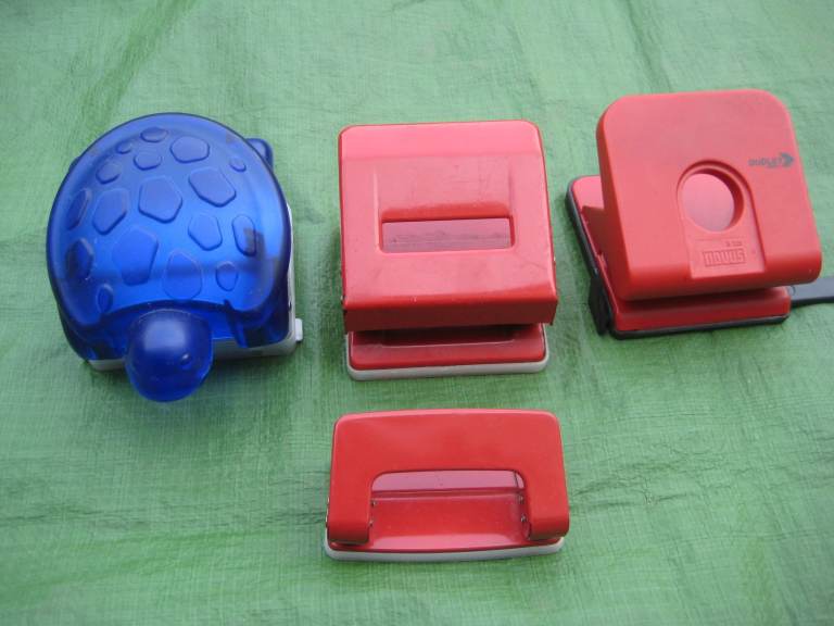 2 Two-Hole Punches: Large Blue Turtle One £4.00, Small Red One £2.00