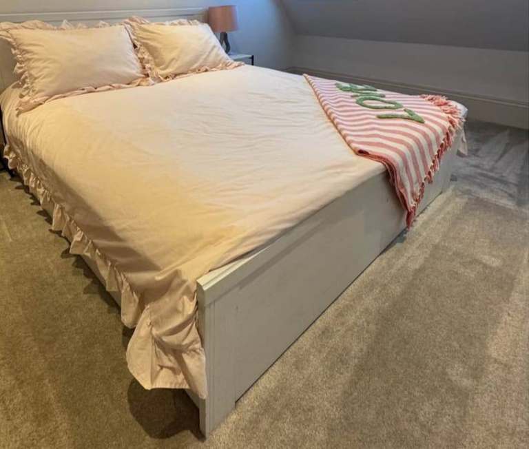 IKea double bed fram with mattress.  Good condition 