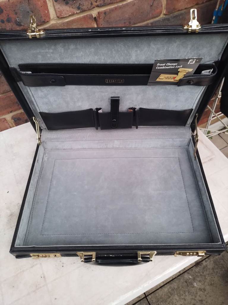 vintage equator black briefcase