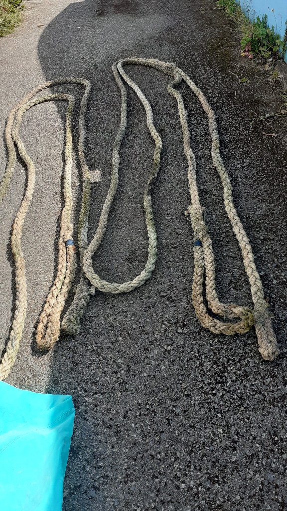 Old boat mooring rope for decoration