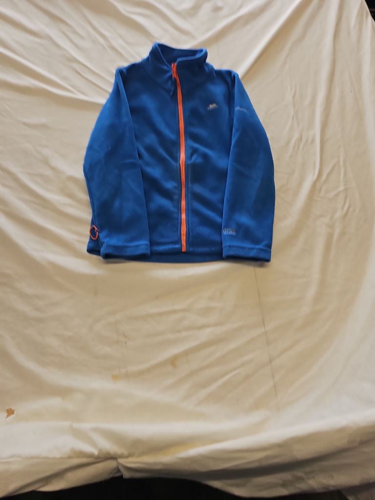 Trespass Kids Blue Full Zip Fleece Jacket with Orange Contrast  B464