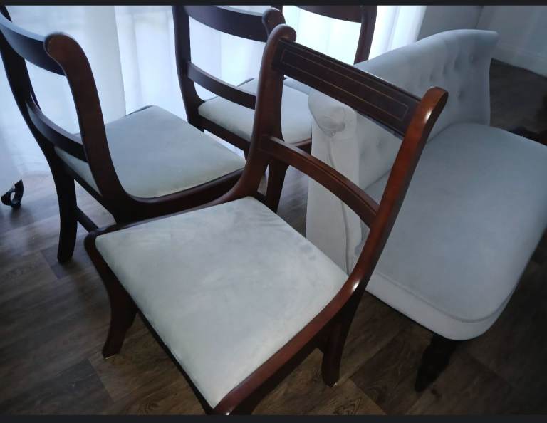 4 dinning chairs and bench 