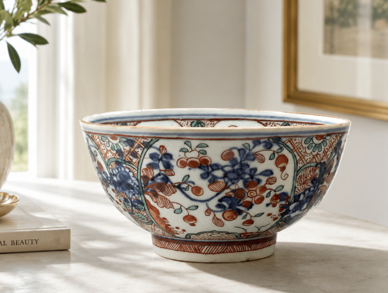 Antique 18th Century Chinese Kangxi Porcelain Imari Bowl / Dish 1662-1722